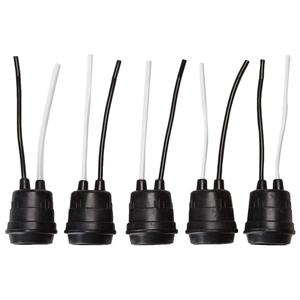 12pcs Lamp Base Waterproof Black Pigtail Lamp Holder Socket 250V 6A (12)