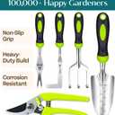 Heavy Duty Gardening Tools - Gardening Gifts for Women, Men, Mom, Dad - Durable, Ergonomic Garden Tools Set (Green)