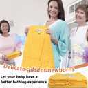 2 Pack Hooded Towel, 27.5 x 55 inch Absorbent Bath Towel for Babies, Soft Toddler Bath Towel, Thick Toddler Towels with Hood for Girls Boys,Yellow and White