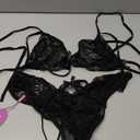 Avidlove Lingerie Lace Babydoll 2 Piece Sexy Bra and Panty Sets (Black), Size XL