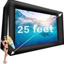 25' Huge Inflatable Movie Screen Outdoor Incl Blower - Seamless Front and Rear Projection - Portable Blow Up Projector Screen for Churches, Grand Parties, Backyard Pool Fun (25ft)