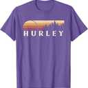 Hurley, CO Vintage Evergreen Sunset Eighties Retro T-Shirt (Color: Purple Heather, XX-Large)