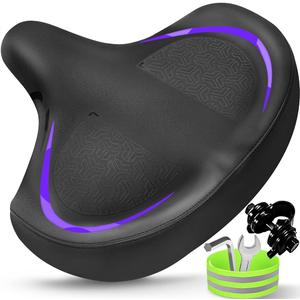 Twomaples Extra Wide Bike Seat, Comfort Bicycle Seat Cushion for Women Men
