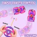 Elovien Remote Control Car for Toddlers 1-3, RC Race Toys for 3 Year Old Girl, Radio Controlled Car with Lights & Music Toys for Ages 2-4 Girls, Birthday Gift for Toddlers Baby Girls (Pink)