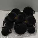 18 Pcs Velvet Christmas Balls Bulk 3.15, 2.76, 2.36 Inch, Flocked Xmas Tree Ball Ornaments Plastic Velvet Christmas Ornaments Xmas Tree Hanging Decoration(Black)