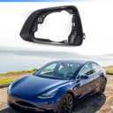 KKTR-CAR Mirror Frame, Driver Side/Left Side Mirror Cover Housing compatible with Tesla model 3 2017-2023,OEM 8202101 8202201 22873025 22873026 (model 3 driver side)