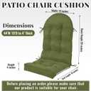 Geelin 4 Pcs Outdoor Patio Chair Cushion Thick High Back Adirondack Chair Cushion Tufted Weather & Fade Resistant Anti-Slip Outside Rocking Chairs Pads with Ties, 44 x 19 x 4 Inch (Moss Green)