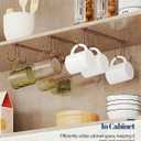 Mug Hooks Under Cabinet 3 Pack, Coffee Cup Hooks for Hanging Under Shelf, Mug Organizer Rack with 12 Hooks for Displaying Mugs, Coffee Cups and Kitchen Utensils, Brown