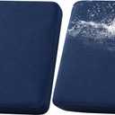 LiveGo Patio Sofa Cushion Cover Outdoor Waterproof Cushion Cover Replacement Patio Furniture Cushions Couch Slipcovers Chair Seat Cover Soft Flexibility Protector (2, Navy Blue)