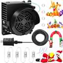Inflatable Fan Replacement 12V 1.2A, Mini Air Blower Fan with 12V 1.5A Adapter and 3 LED Bulbs for Halloween Christmas Inflatable Outdoor Yard Decorations