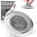 Revolutionary Sink Strainer/Patented Reversible Chain Mesh, Effortless Cleaning & Debris Catcher, Large Capacity, No Clog, 304 Stainless Steel & Rust-Proof/Handmade with Premium Materials (Silver)