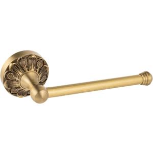 Antique Brass Toilet Paper Holder, Bathroom Tissue Roll Holder Wall Mount, Vintage Gold Decorative Bathroom Accessories, Brass Petal-Relief Series (Rod Type)
