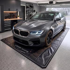 7'9" x 16' Garage Floor Mat, Non-Slip Containment Mat | 610GSM PVC Material, 65 Gal Capacity, Easy Maintenance, 1.2" Raised Edges, Protect the Floor