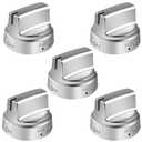 WB03X24818 Stainless Steel Knob Replacement for GE Gas Range, Fit GE Stove Knobs WB03X24818 4363588 AP5989029 PS11729081, Gas Stove Knobs Replace LDG3016ST JGB645EEK1ES JGB660EEJ1ES, 5 Pack