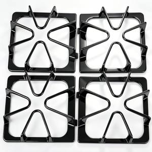 4 Pack W10447925 Burner Grates for Whirlpool Gas Range Upgraded Cast Iron Cooktop Grates Compatible with Kenmore Maytag Amana and Inglis Stoves Gas Stove Top Burner Rack