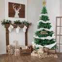 7FT Artificial Christmas Tree, Full Premium Hinged Artificial Pine Tree with 1020 Branch Tips Metal Stand for Outdoor & Indoor (Green)