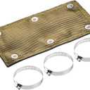 Titanium Pipe Shield 6" x 12" Exhaust Heat Shield, Two-layer Material Design Heat Protection up to 1350F, Protects Heat Sensitive Components, Hoses, Lines, and Electrical Wiring