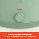 bella 6.0 Qt Manual Slow Cooker, Ceramic Nonstick Coating, 3 Temperature Settings, Dishwasher Safe Stoneware Pot and Tempered Glass Lid, Cool Touch Handles & Tangle Free Cord Wrap, Seaglass, 6 Quarts