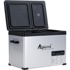 Alpicool CHS55 Dual Temperature Control 12 Volt Refrigerator 42 Quart Portable Car Fridge Freezer (-4F~68F) for Truck, RV, Boat, Camping and Travel