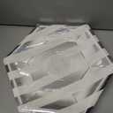 White/Silver Striped Disposable Dinner Plates - 10.25" (Pack of 24) - Heavyweight Paper Construction - Elegant Design for Weddings, Parties & Special Occasions