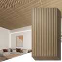 Art3d 12-Pack Slat Design 3D Wall Panels for Interior Wall Decor, 2x4 FT PVC Decorative Drop Ceiling Tiles - Walnut