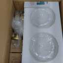 Battery Operated Wall Sconce Set of 2, Wireless Wall Sconce with Remote,10000mAh Rechargeable RGB Dimmable Bathroom Light Fixtures with Double Clear Glass Shade NOT Hardwired (Brass)