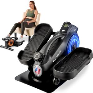 Lifepro Portable Under Desk Elliptical Exercise Machine - Motorized Pedal Exerciser for Home Workouts, Muscle Toning, Energy Boost - Mini Foot & Leg Exerciser with Fitness App,FlexStride Regular, Black 