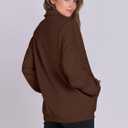 ANRABESS Women's Oversized Full Zip Up Sweatshirts Jacket 2026 Fall Fleece Long Sleeve Hoodies Outfits Brown Small (Brown, S)