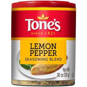 Tone's Lemon Pepper Seasoning Blend, 0.90 Ounce, Pack of 6, Best By: 07/09/29