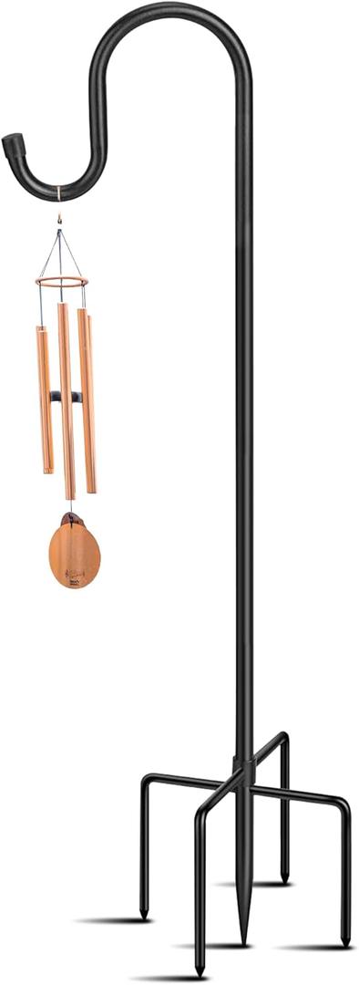 5-Prong Shepherd Hooks for Outdoor, Heavy Duty Iron Garden Hooks for Hanging Plants, Bird Feeders, Lanterns, Solar Lights, and Wedding Decor  Rust-Resistant, Adjustable, Easy to Install 36 Inch