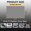 StellarStar 4x6 FT Garage Floor Mat, 2.8mm Thickened PVC Diamond Plate Garage Mat with 20PCS Tapes, Rubber Flooring Rolls for Under Car, Non-Slip Rubber Motorcycle Mat for Golf Cart, Trailer, Gray