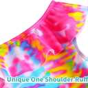 Snowheart Girls Swimsuit Adjustable Shoulder Strap UPF50+ One-Shoulder Ruffle Bathing Suit 3-12T (Pink Graffiti)
