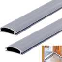 2 Pack 48 Inch Door Threshold Seal Vinyl Replacement Insert for Adjustable Height Aluminum Thresholds 1-5/16 x 3/8 Inch Gray Flexible Weather Stripping Under Door Seal for Exterior Front Back Doors