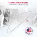 Plastic Hangers 15 Pack Made in The USA 6lb Capacity Standard Clothes Hangers with Strap Hooks for Dresses, Lingerie, Shirts, Pants, and Jackets White