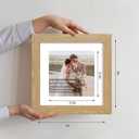 Hongkee 8x8 Picture Frames Set of 4, Made of Glass and Natural Oak Wooden Frame - Display Picture 6x6 with Mat or 8 x 8 Without Mat, 8 by 8 Photo for Wall or Tabletop, 8x8 in