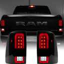 Upgrade LED Tail Light, Smoke Lens, ABS Plastic, Compatible with Dodge RAM 1500 2009-2018, 2500 3500 2010-2018, High-Output LED, IP67 Waterproof, Plug and Play