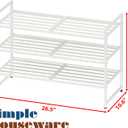 Simple Houseware 3-Tier Stackable Metal Panel Shoes Rack, White