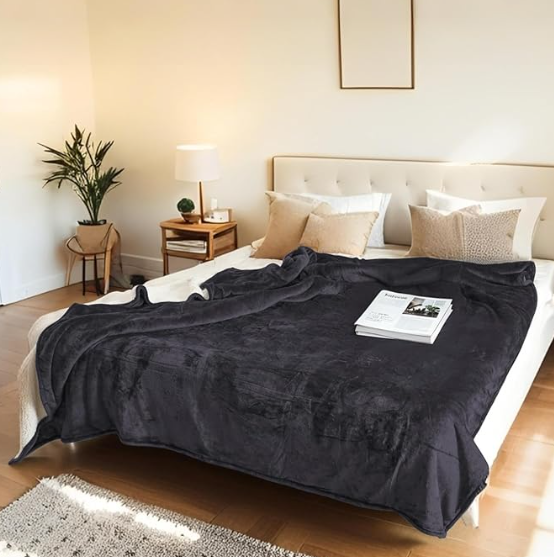 Electric Heated Blanket Throw Size 50"x60" - Microplush & Sherpa Fabric Dual-Sided, 6 Heat Settings & 3 Hours Auto Off, Soft & Cozy Warming Throw for Home, Office, or Bed, Machine Washable, Iron Gray