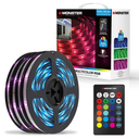 Monster Basics Indoor Multicolor RGB LED Light Strip with Remote Control, 100ft