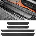 4PCS Car Door Sill Protector,Anti-Scratch Rubber Car Door Protector Edge Guards for Door Steps,Universal Waterproof Door Threshold Strips Exterior Accessories for Car Truck SUV (Black, Width 1.96")