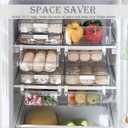 Refrigerator Organizer Bins - Large Capacity Egg Holder Tray for Refrigerator, Clear Plastic Container Drawer for Egg, Home Essentials Organization and Storage Box