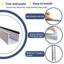 U Channel Blackout PVC Light Blocking Strips for Roller Blinds Light Gap Blockers Window Shades Side Tracks Cordless Shades/Bedroom Sleep, Fits Curtain Rod Bottom Thickness ≤1.3" (White,58",2Pcs)