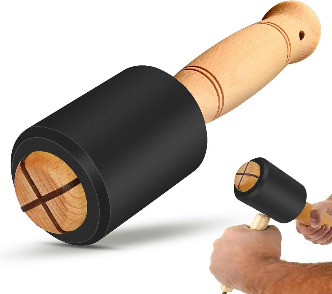 Wood Carving Mallet 15 oz - Non-Slip Urethane Head Woodworking Hammer for Chisels & Carving Tools (Black)