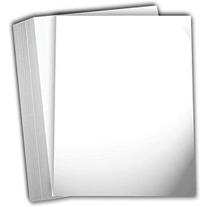 Hamilco White Glossy Cardstock Paper 8 1/2 x 11" 80 lb Cover Card Stock