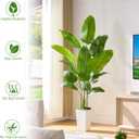 Bird of Paradise Artificial Plant, 6FT Faux Plants Indoor Banana Leaf Tree with 10 Leaves, Large Fake Tropical Potted Indoor Silk Floor Plant with White Tall Planter for House,Office,Room,Home Decor