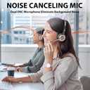 Wireless Headset with Mic for Work, Bluetooth Headphones with Microphone Noise Canceling & USB Dongle, Handsfree 26+ Hours Battery & Mute Button, for Office/Call Center/Laptop/MS Teams/Conference