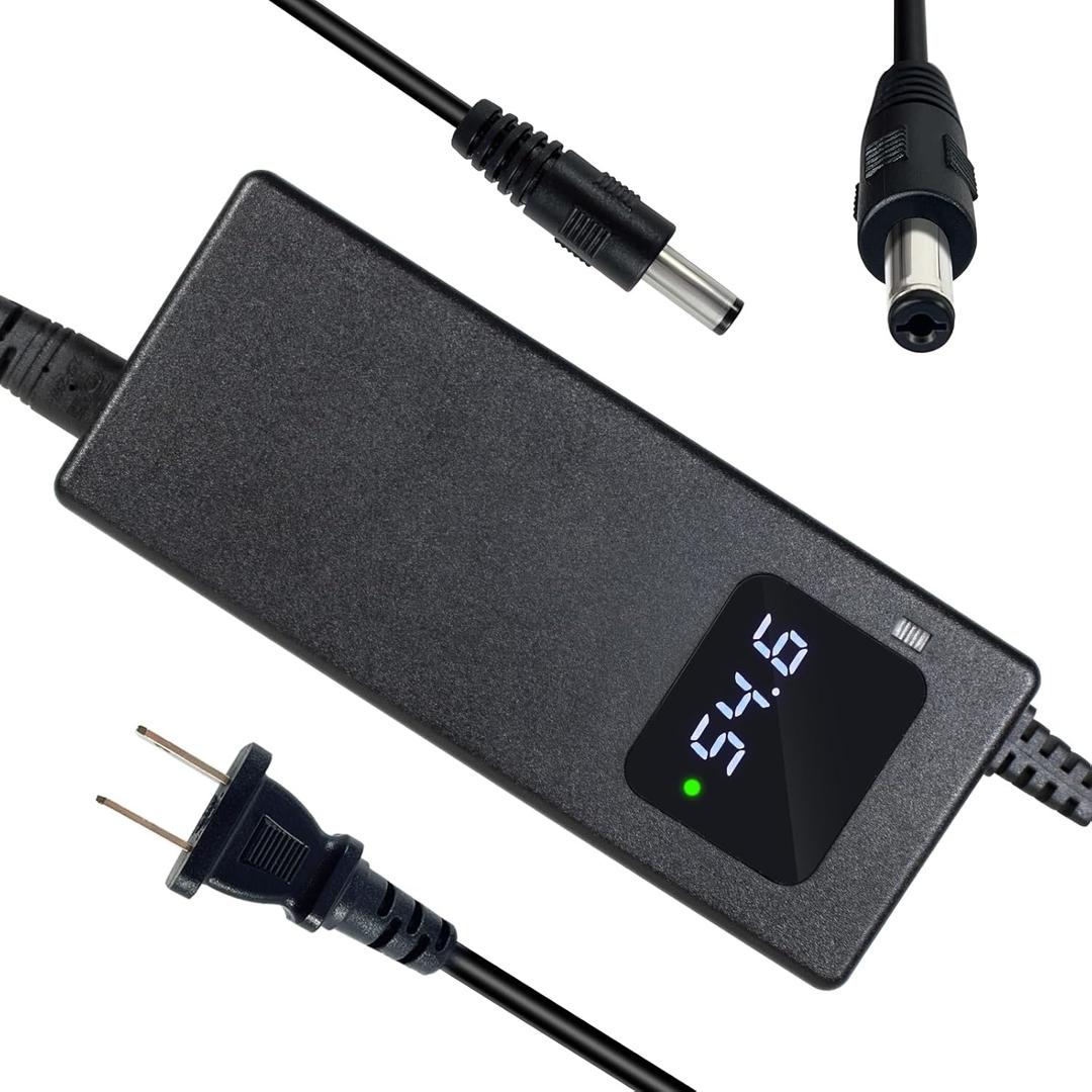 YZPOWER 48V Lithium Battery Charger,54.6 Volt 4A Power Supply Adapter Smart Fast Charging with Display for 48 Volt 13s Lithium Pack Built in Fan (54.6V 2A F)