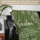 Grandma Gifts, Birthday Gifts for Grandma from Grandkids, to My Grandmother Soft Throw Blanket for Christmas Mothers Day 50" x 60", Grass Green