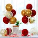 ZJDHPTY Red and Gold Party Decorations,4 Set Balloon Stand with Pump and Red Gold Balloons for 49ers Party Birthday Lunar New Year Christmas Valentine Wedding Graduation Prom Party Supplies