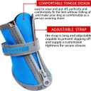 QUMY Dog Shoes for Small Dogs, Puppy Dog Boots & Paw Protectors for Winter Snow Day, Summer Hot Pavement, Waterproof in Rain Weather, Ourdoor Hiking, Indoor Hardfloor Skid-Resistant Sole Blue Size 2